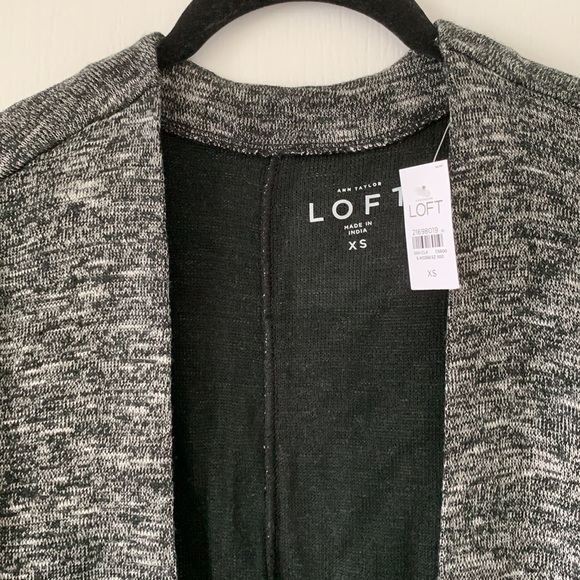 NWT LOFT Wide Kimono Drop Shoulder Sleeves Knit Open Cardigan Sweater Size XS - Picture 2 of 15